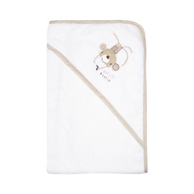 Babies' white monkey cuddle robe